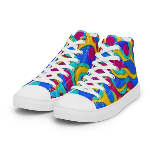 Kaleido Flow on a Women's High Top Canvas Shoes