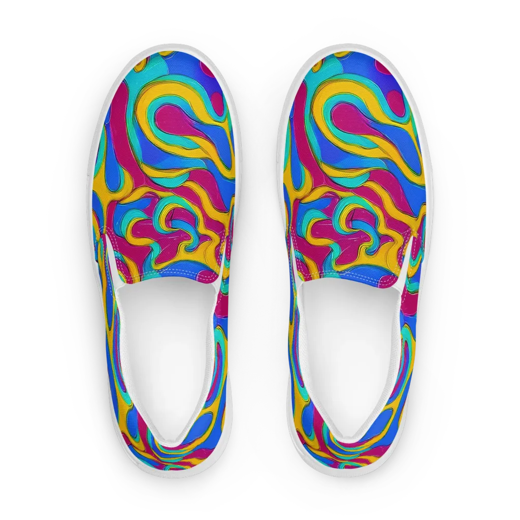Kaleido Flow on Men's Slip-On Canvas Shoes — Front