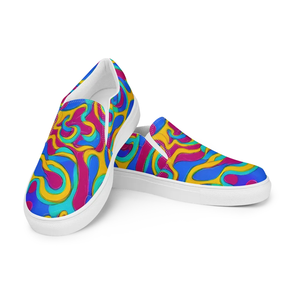 Kaleido Flow on Men's Slip-On Canvas Shoes — Left Front