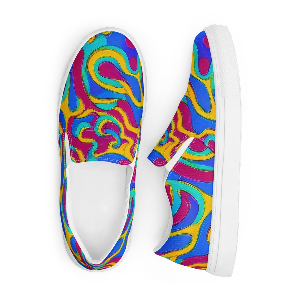Kaleido Flow on Men's Slip-On Canvas Shoes — Front
