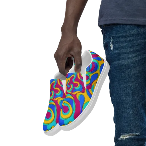 Kaleido Flow on a Men's Slip-On Canvas Shoes