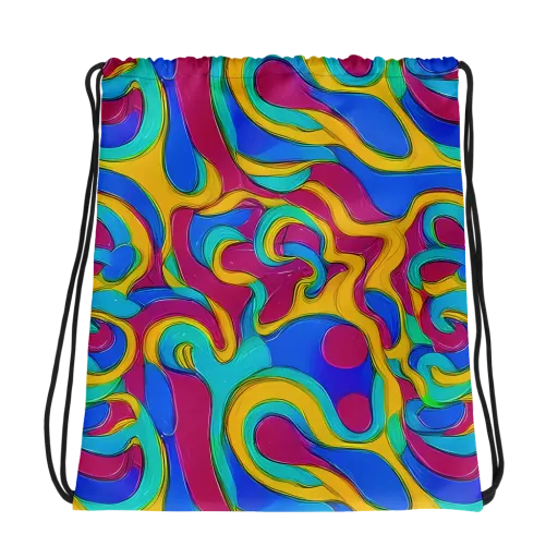 Kaleido Flow on a Drawstring Bag