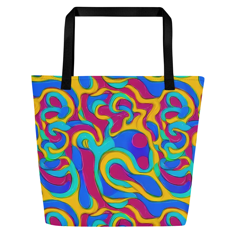 Kaleido Flow on Large Tote Bag W/ Pocket — Front