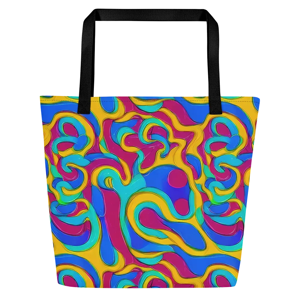 Kaleido Flow on Large Tote Bag W/ Pocket — Front