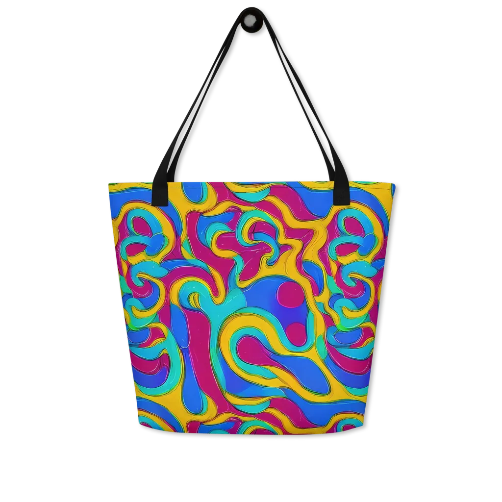 Kaleido Flow on Large Tote Bag W/ Pocket — Front