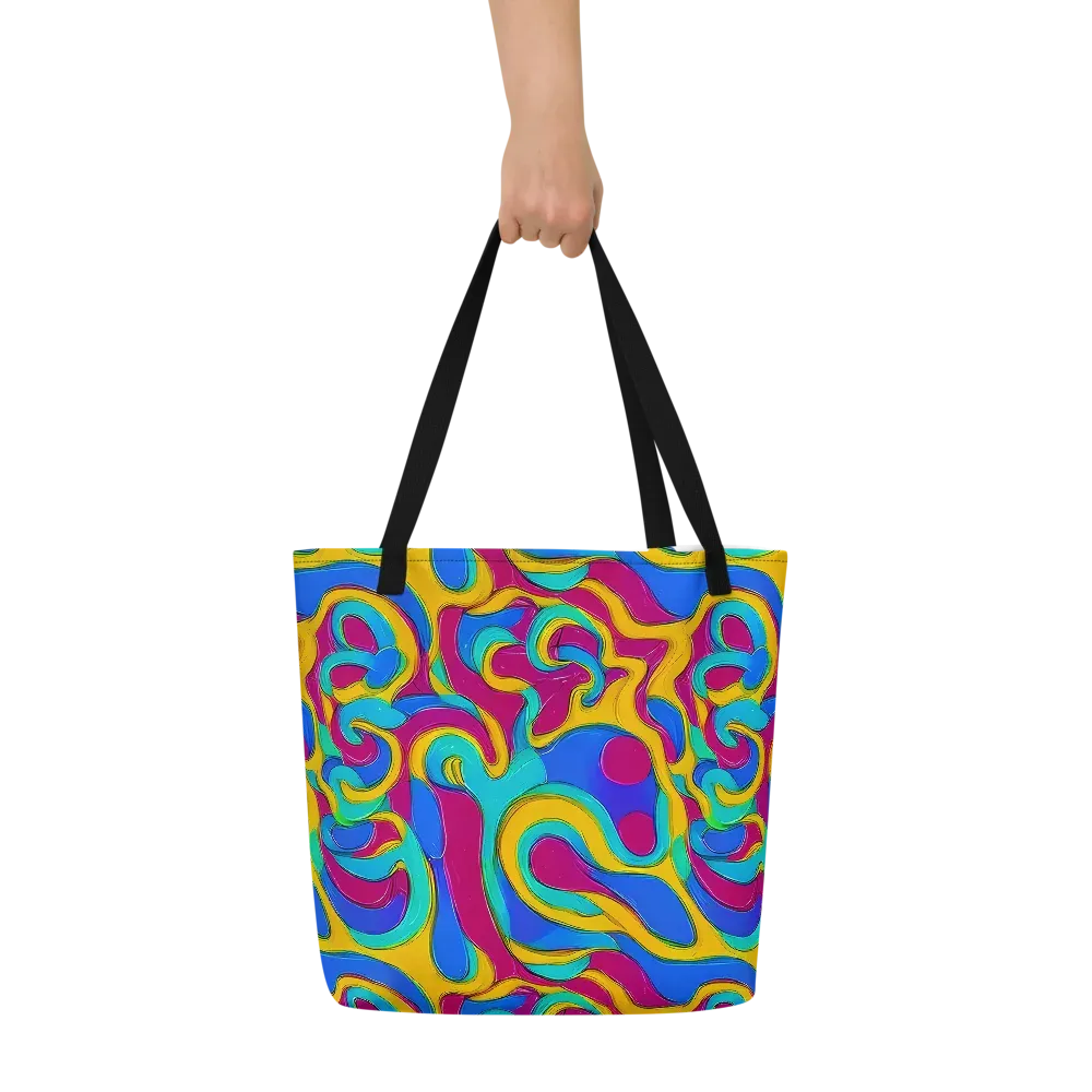 Kaleido Flow on Large Tote Bag W/ Pocket — Front