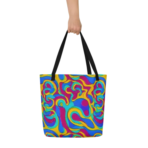 Kaleido Flow on a Large Tote Bag W/ Pocket