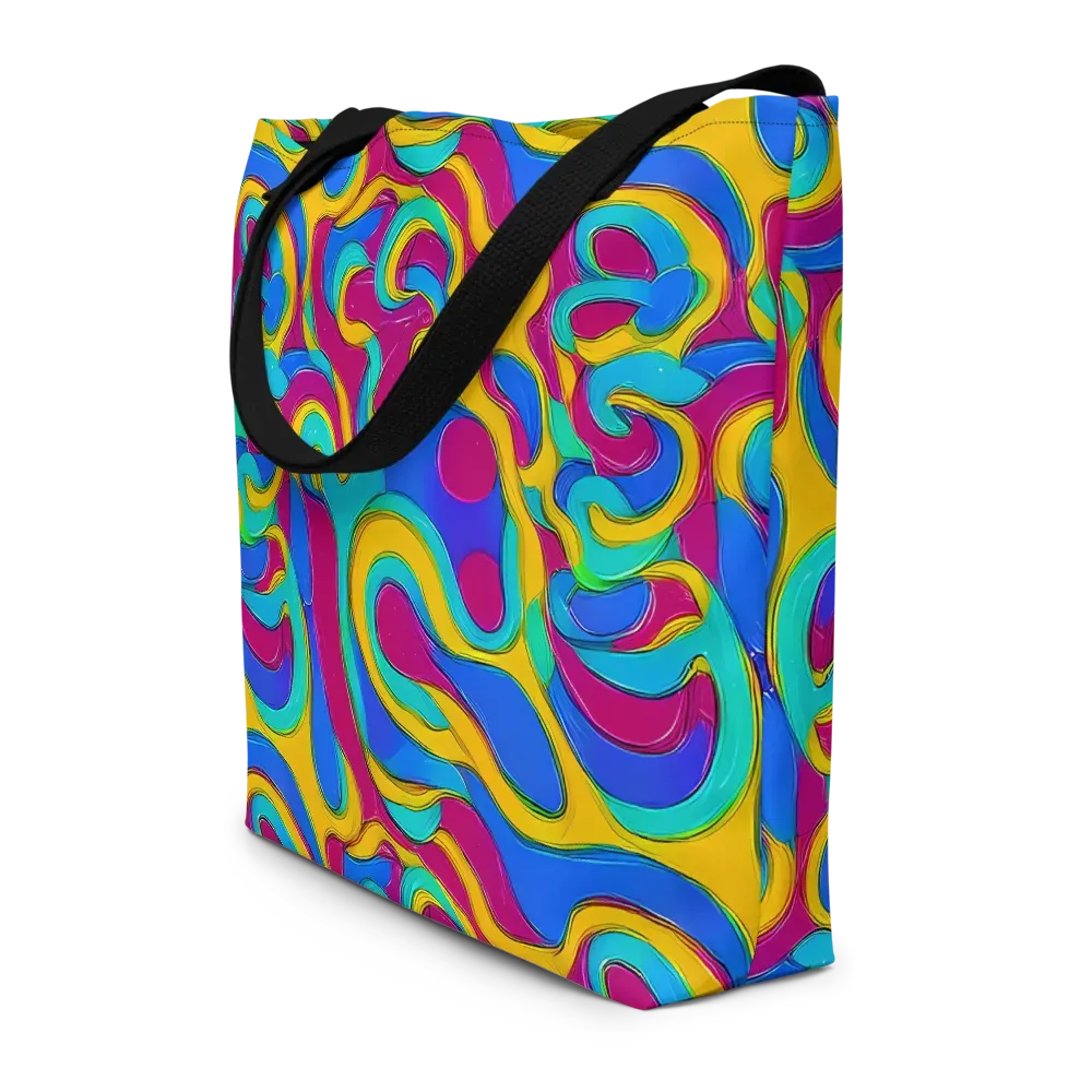 Kaleido Flow on Large Tote Bag W/ Pocket — Front