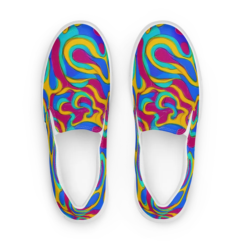 Kaleido Flow on Women's Slip-On Canvas Shoes — Front