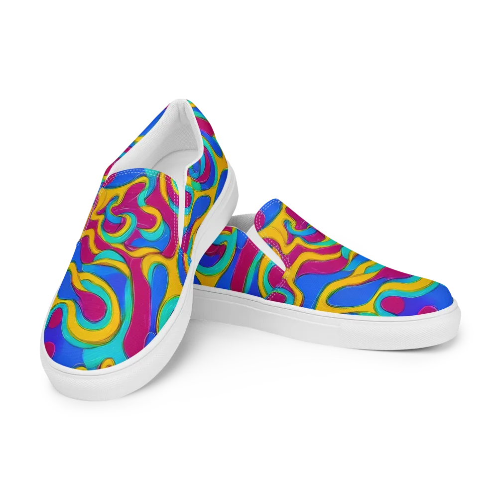 Kaleido Flow on Women's Slip-On Canvas Shoes — Left Front