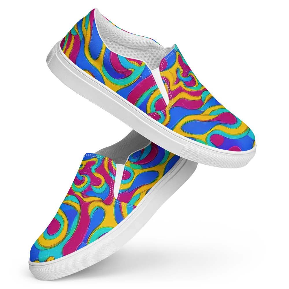 Kaleido Flow on Women's Slip-On Canvas Shoes — Front