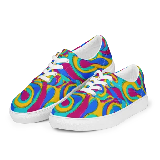 Kaleido Flow on a Men's Lace-Up Canvas Shoes