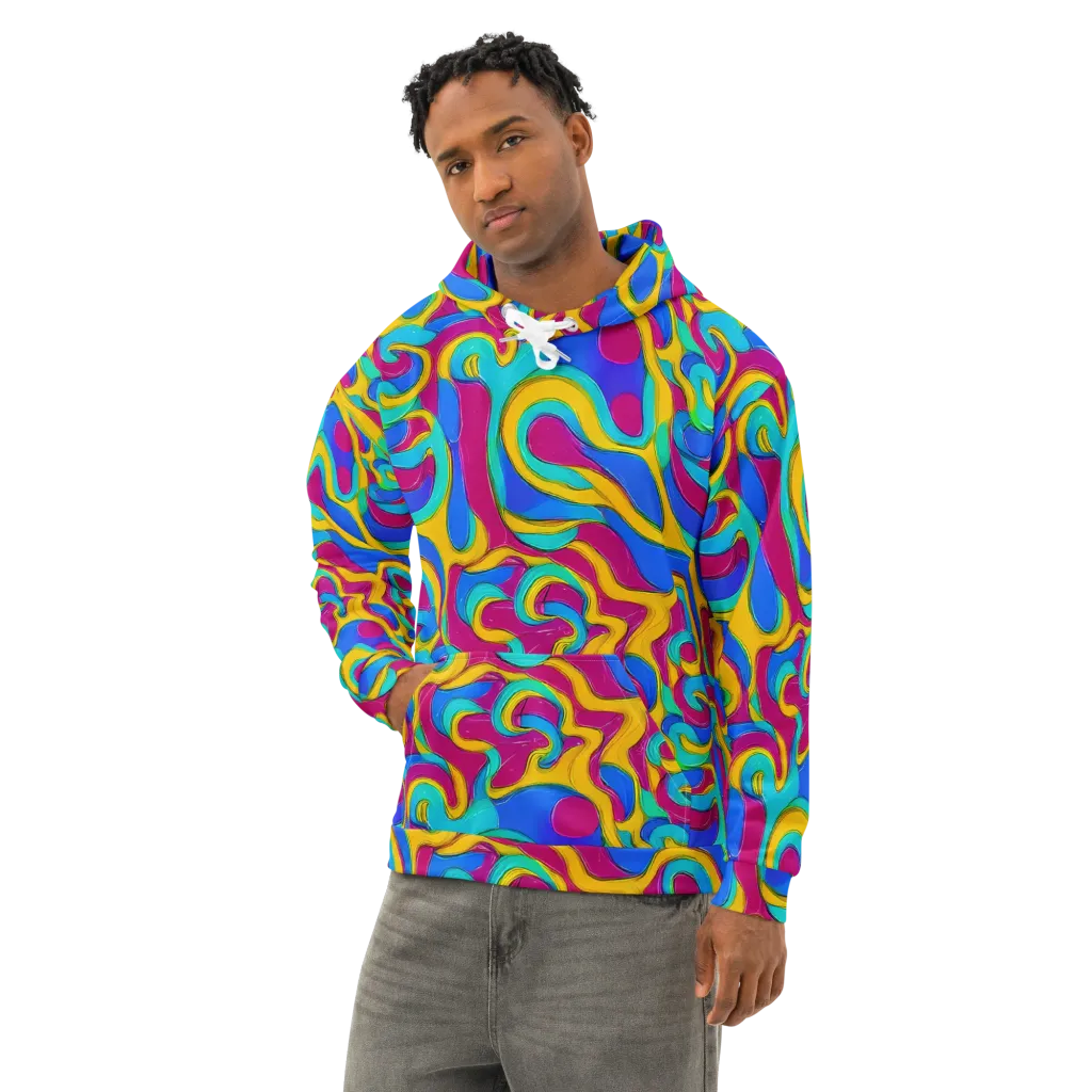 Kaleido Flow on Cotton Hoodie — Left Front