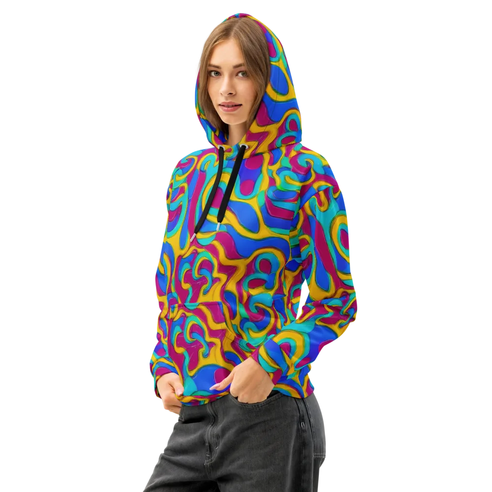 Kaleido Flow on Cotton Hoodie — Left Front