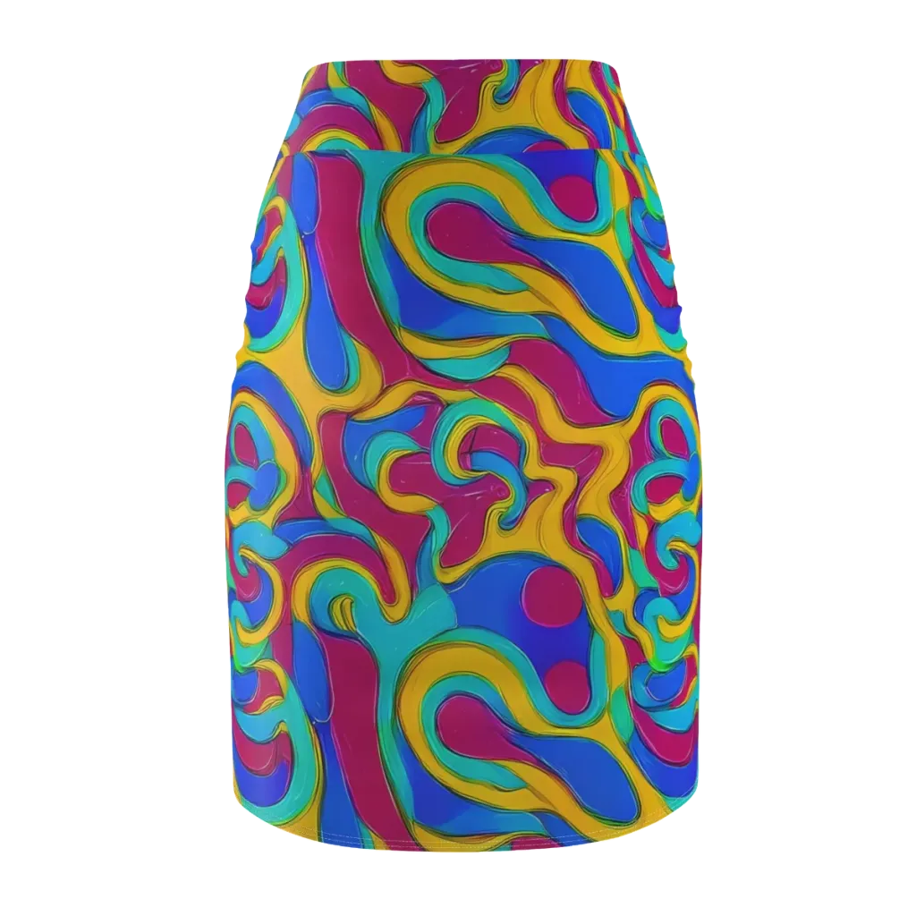Kaleido Flow on Pencil Skirt — Back