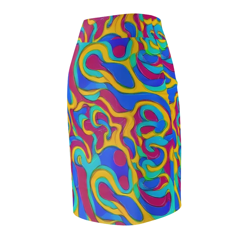 Kaleido Flow on Pencil Skirt — Back Side