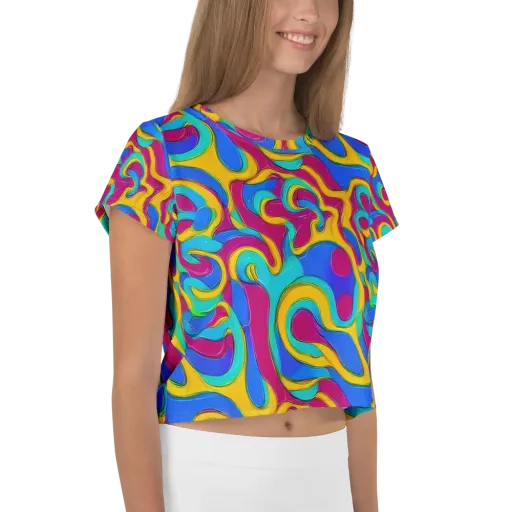 Kaleido Flow on a Crop Tee