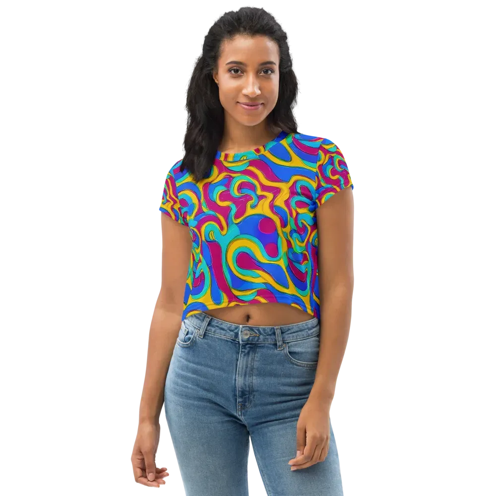 Kaleido Flow on Crop Tee — Front