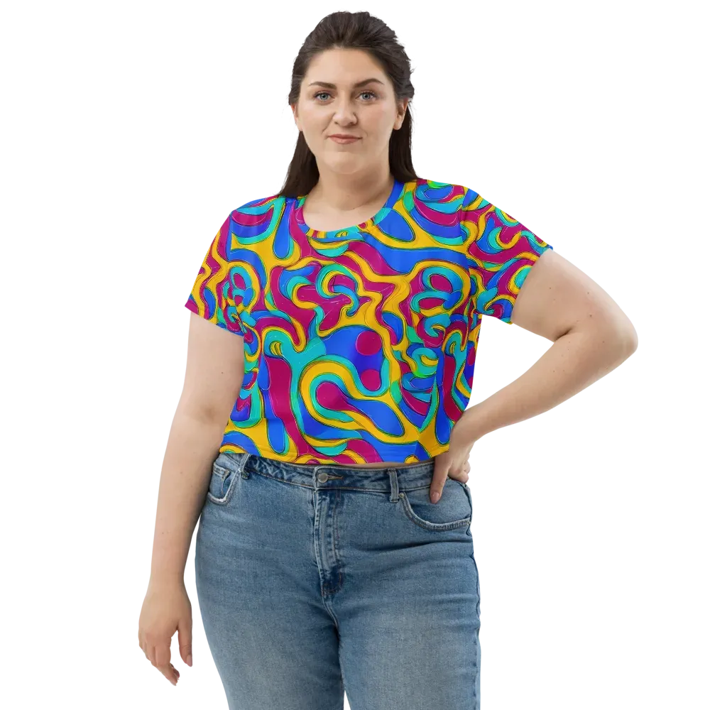 Kaleido Flow on Crop Tee — Front