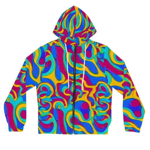 Kaleido Flow on a Women's Full-Zip Hoodie