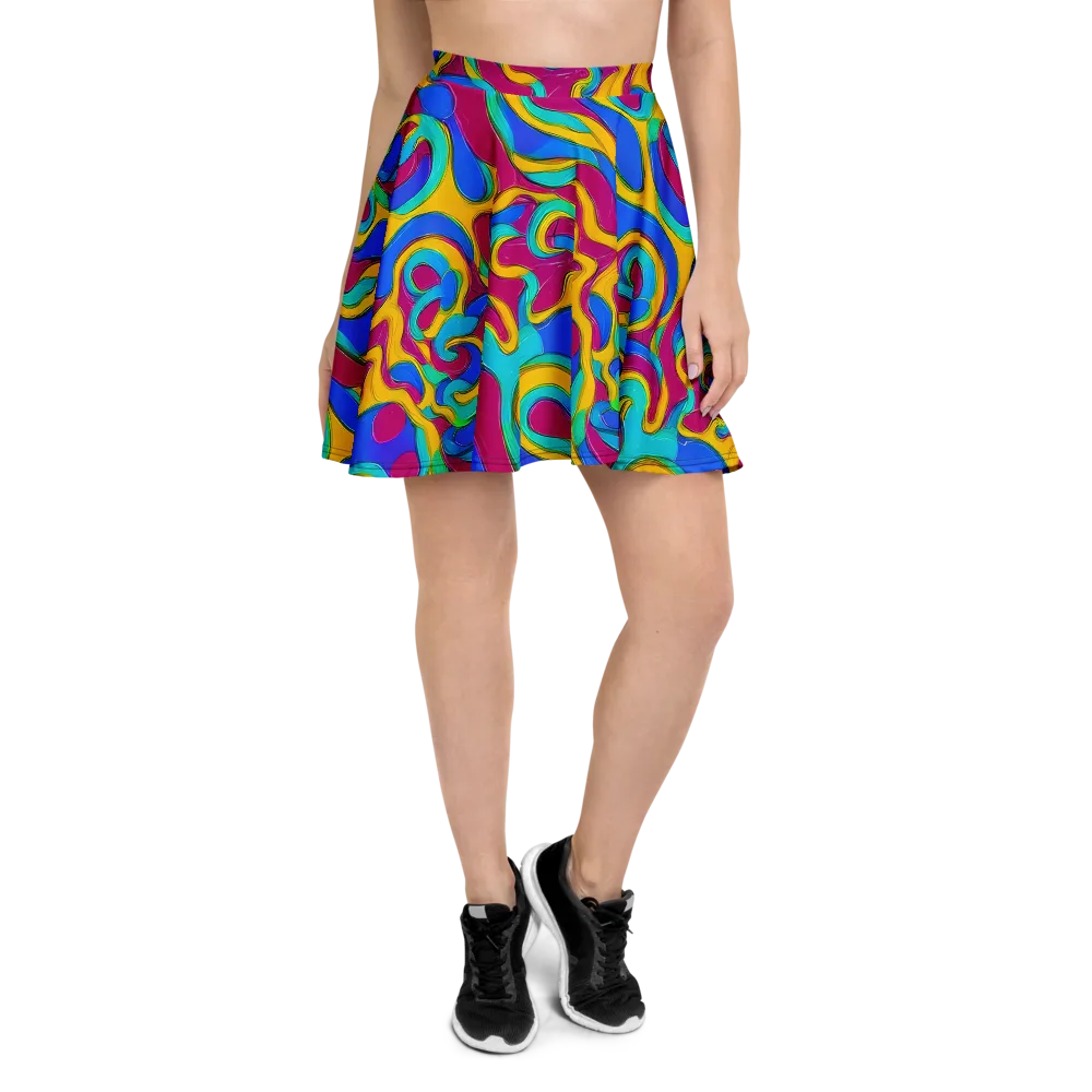 Kaleido Flow on Skater Skirt — Front
