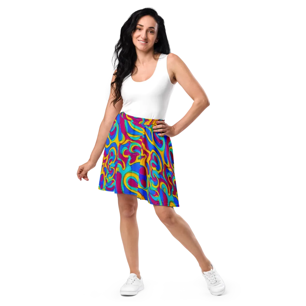 Kaleido Flow on Skater Skirt — Front