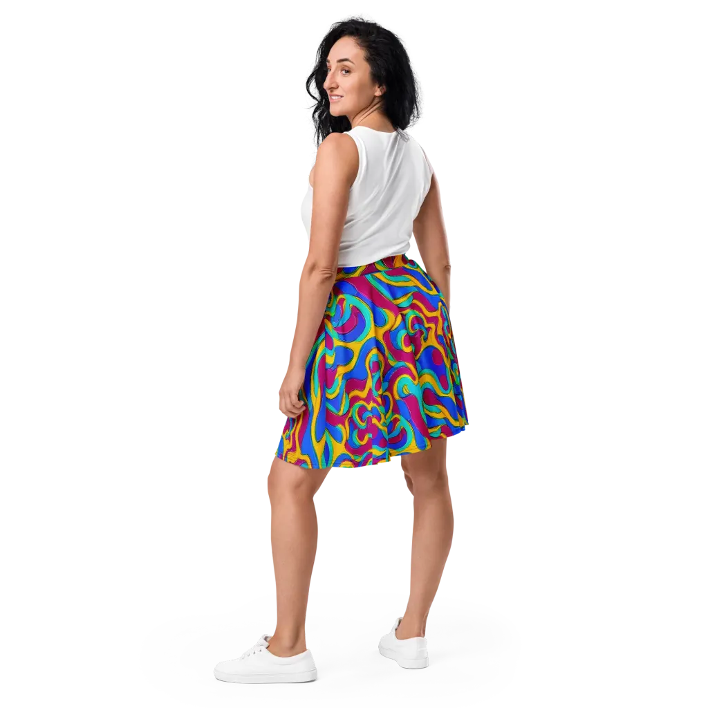 Kaleido Flow on Skater Skirt — Back