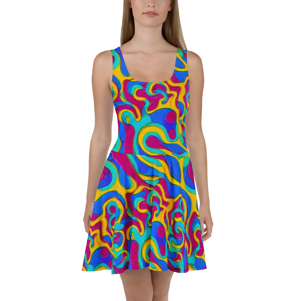 Kaleido Flow on Skater Dress — Front
