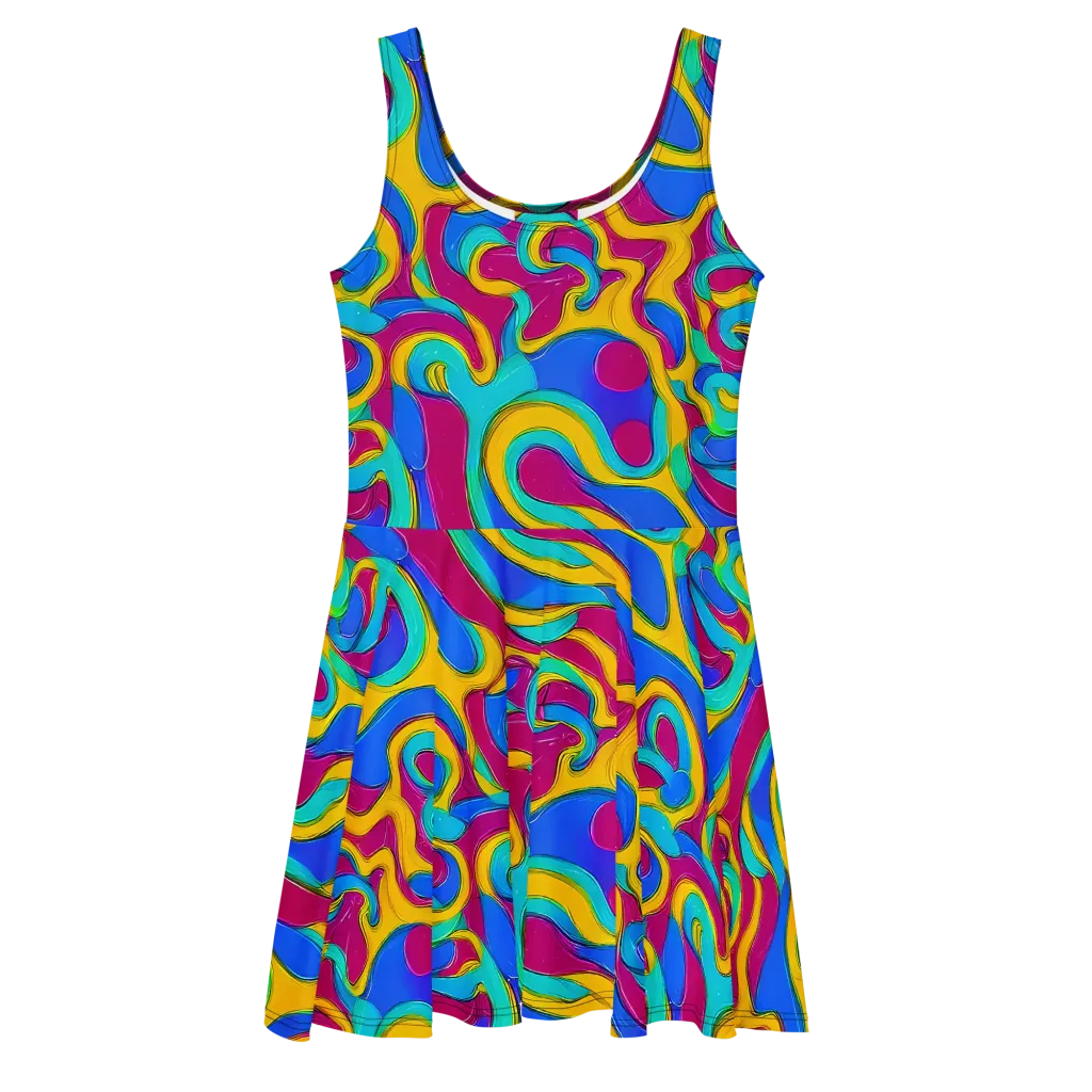 Kaleido Flow on Skater Dress — Front