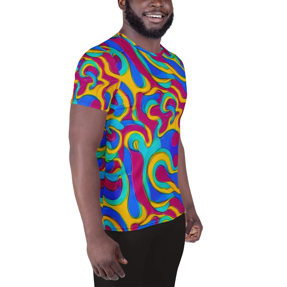 Kaleido Flow on Men's Athletic T-Shirt — Right