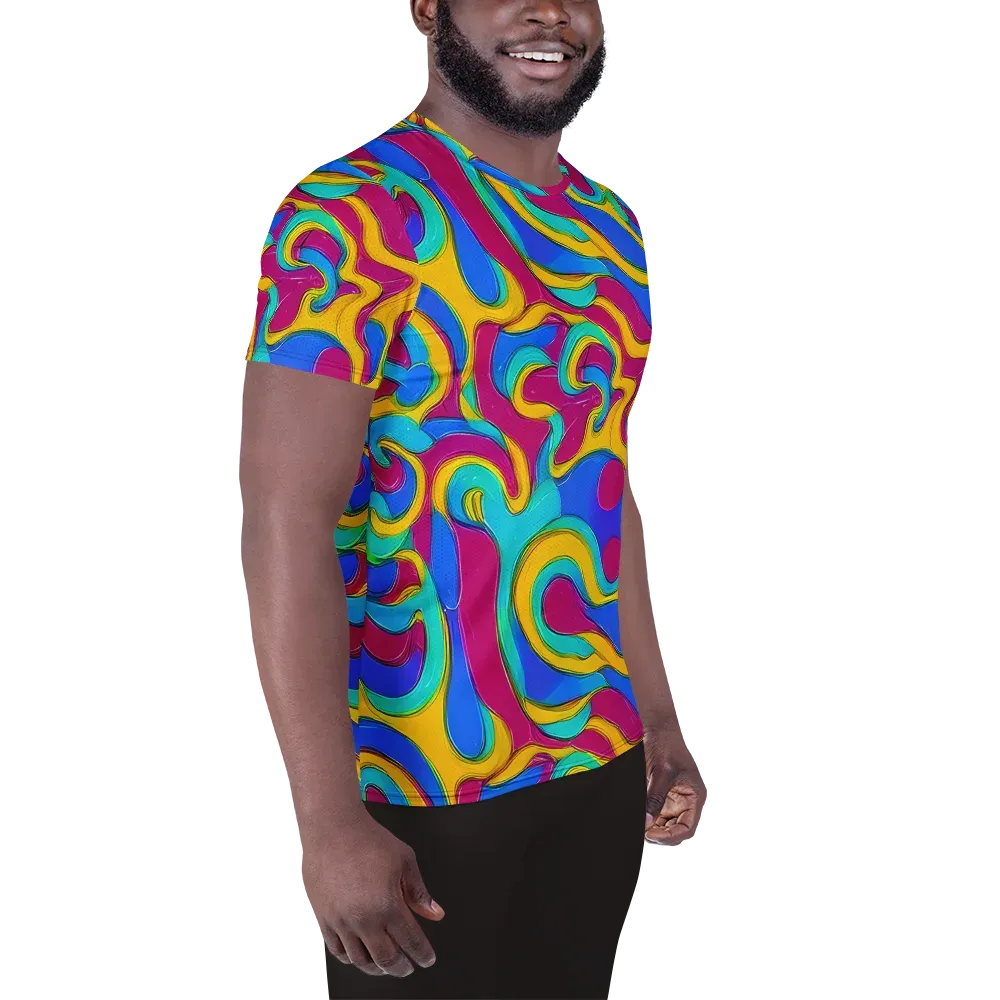 Kaleido Flow on Men's Athletic T-Shirt — Right