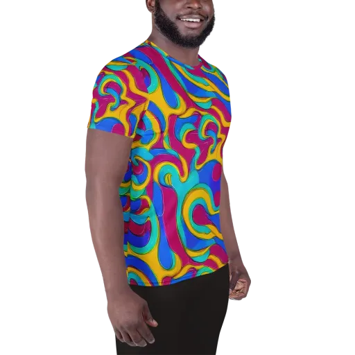 Kaleido Flow on a Men's Athletic T-Shirt