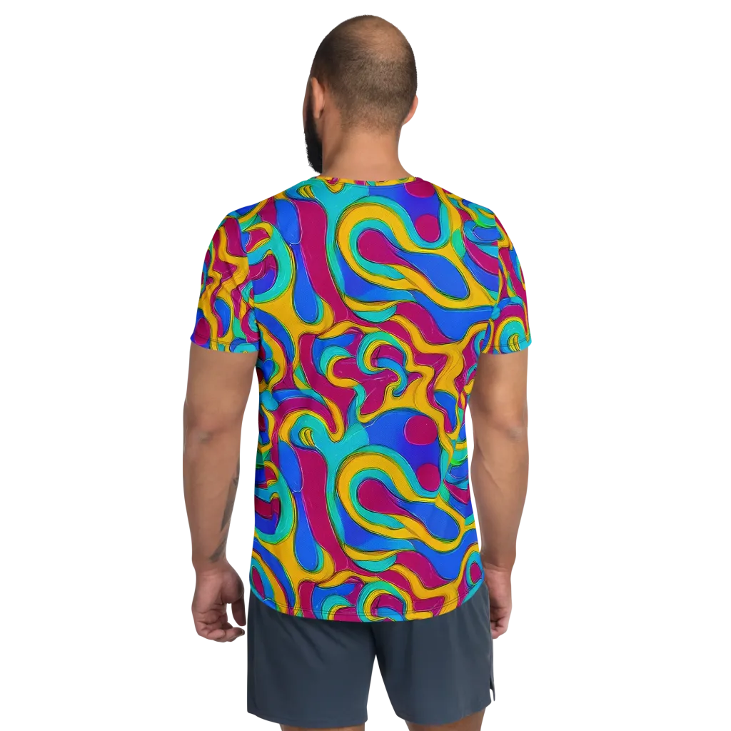 Kaleido Flow on Men's Athletic T-Shirt — Back