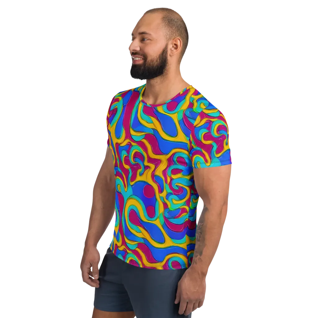 Kaleido Flow on Men's Athletic T-Shirt — Left