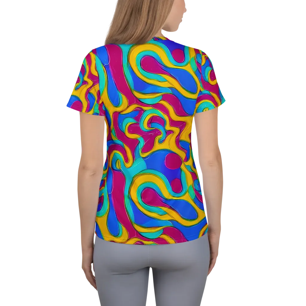 Kaleido Flow on Women's Athletic T-Shirt — Back