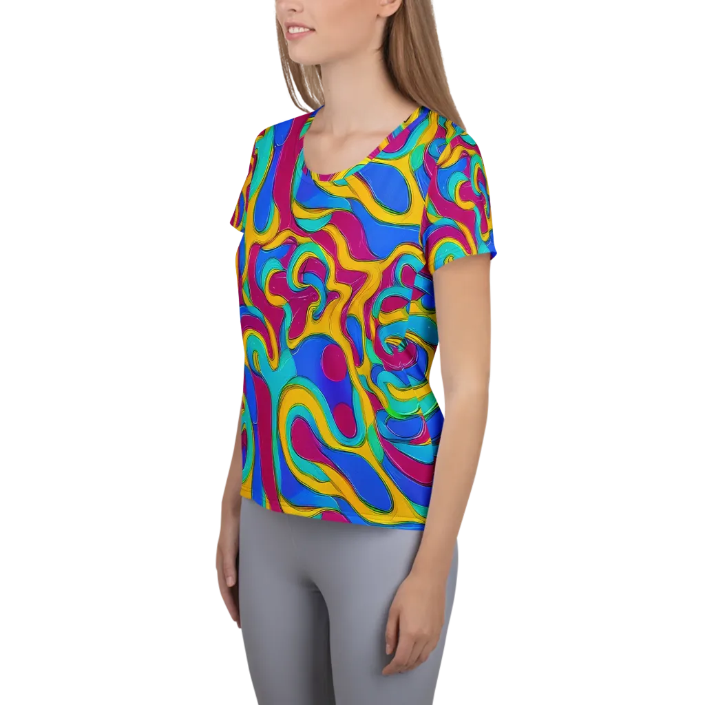Kaleido Flow on Women's Athletic T-Shirt — Left