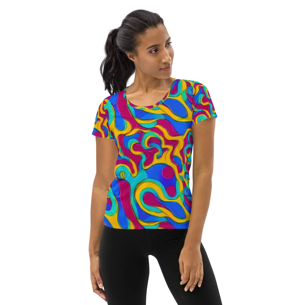 Kaleido Flow on Women's Athletic T-Shirt — Front