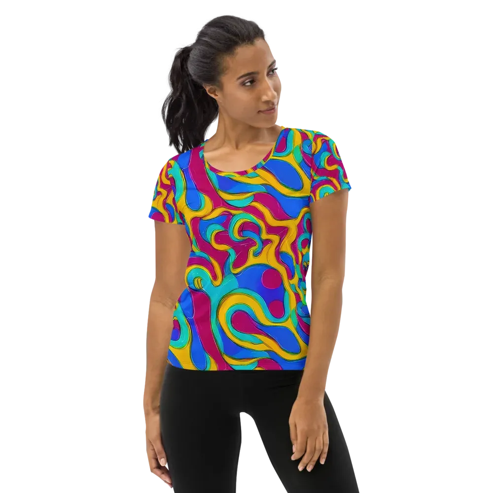 Kaleido Flow on Women's Athletic T-Shirt — Front
