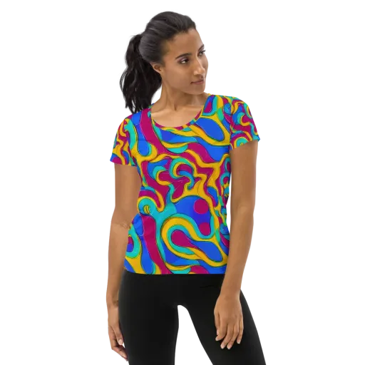 Kaleido Flow on a Women's Athletic T-Shirt