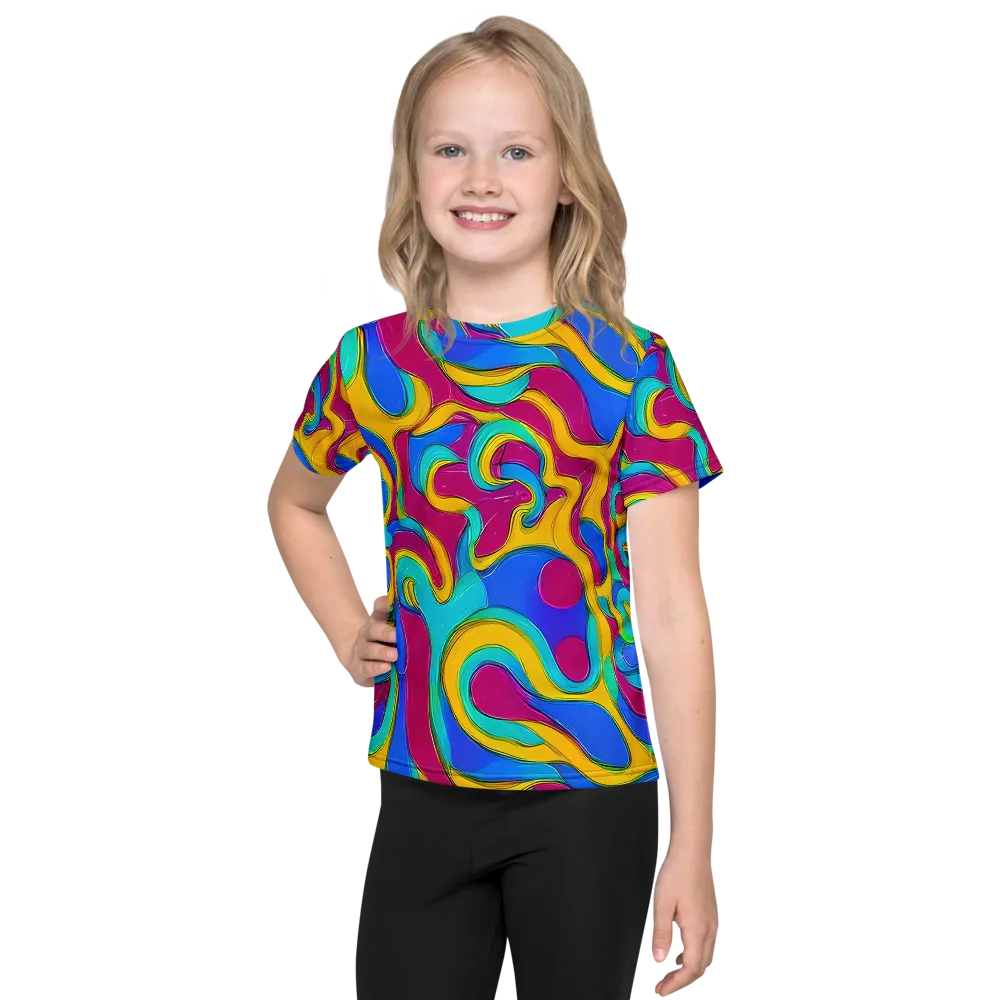 Kaleido Flow on Kids Crew Neck T-Shirt — Front