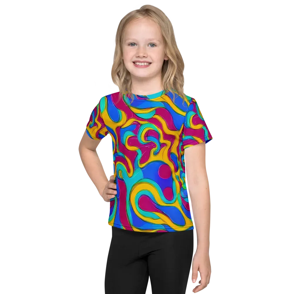 Kaleido Flow on Kids Crew Neck T-Shirt — Front