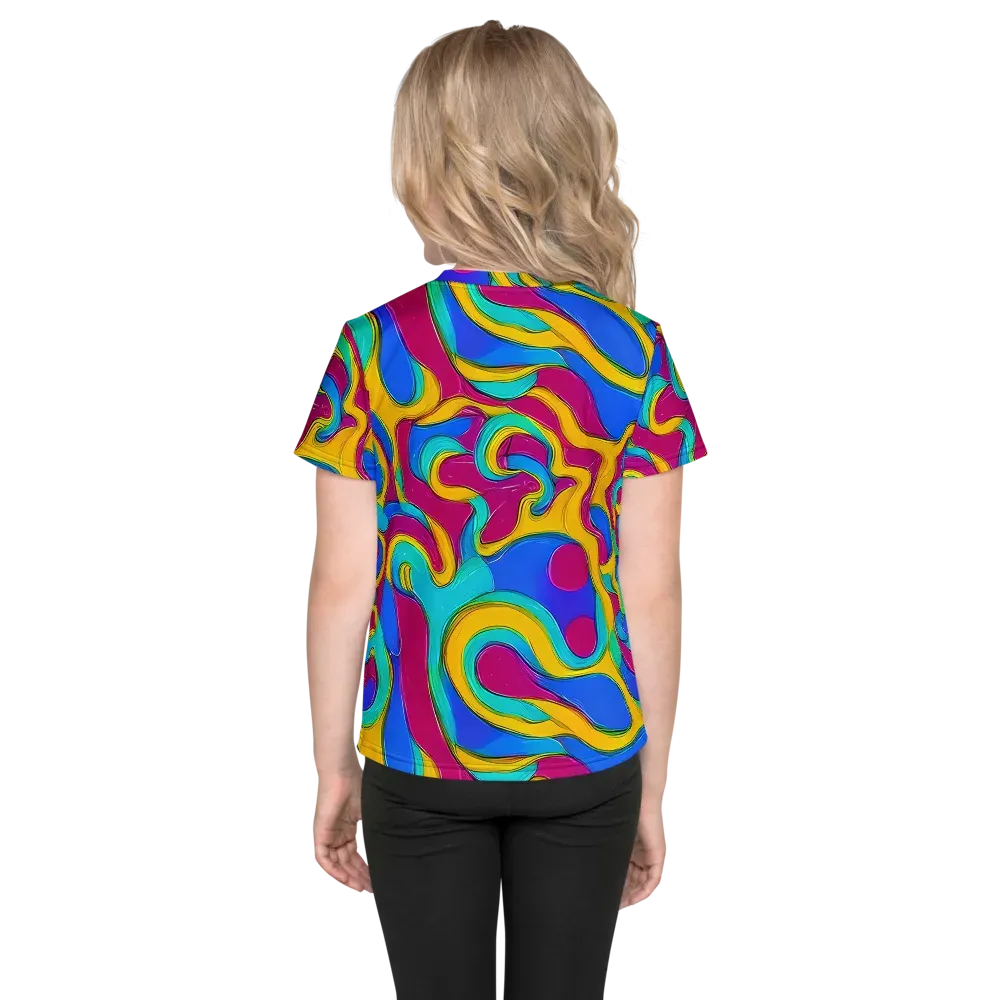 Kaleido Flow on Kids Crew Neck T-Shirt — Back