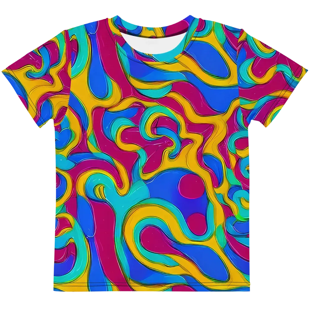Kaleido Flow on Kids Crew Neck T-Shirt — Front