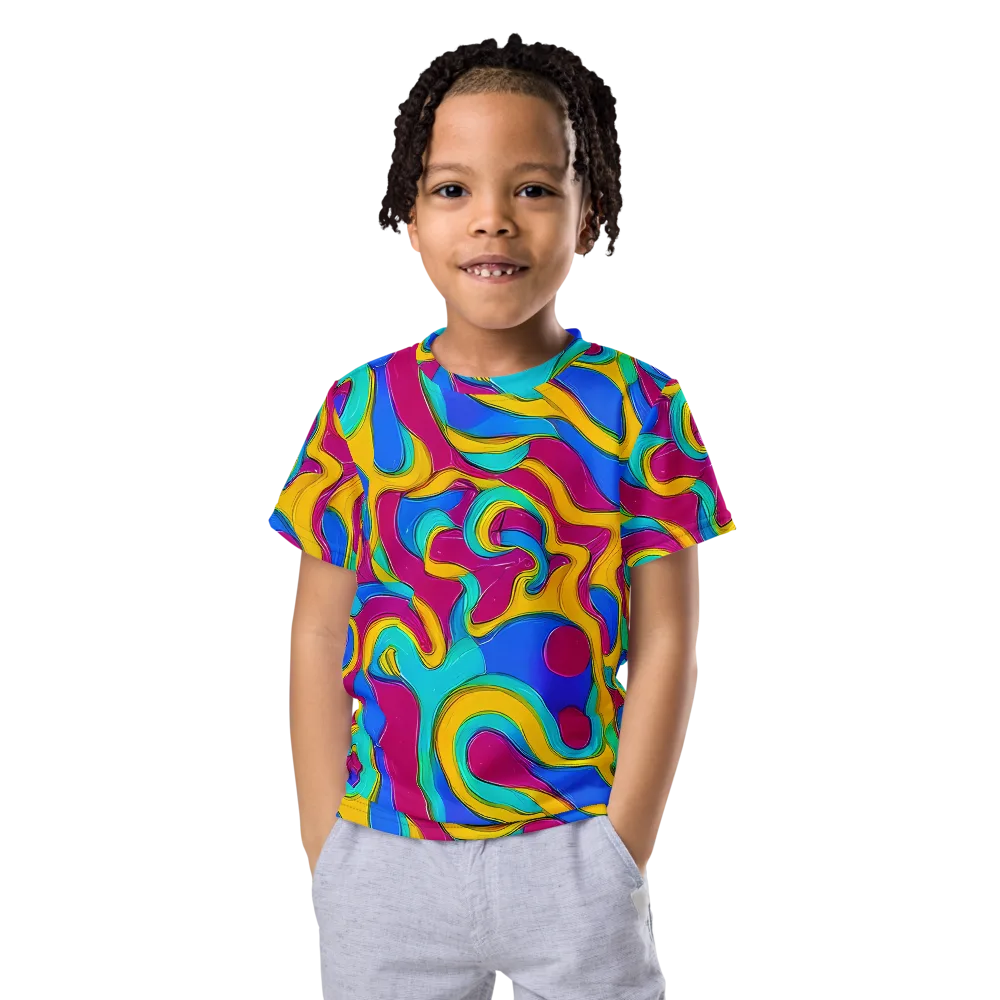 Kaleido Flow on Kids Crew Neck T-Shirt — Front