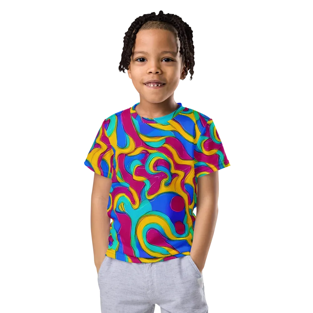 Kaleido Flow on Kids Crew Neck T-Shirt — Front