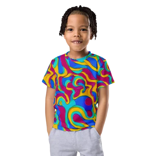 Kaleido Flow on a Kids Crew Neck T-Shirt