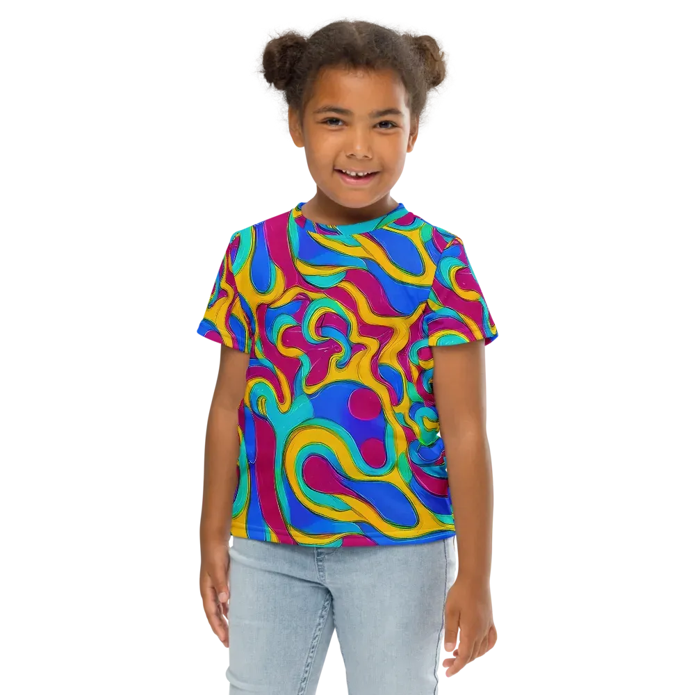 Kaleido Flow on Kids Crew Neck T-Shirt — Front