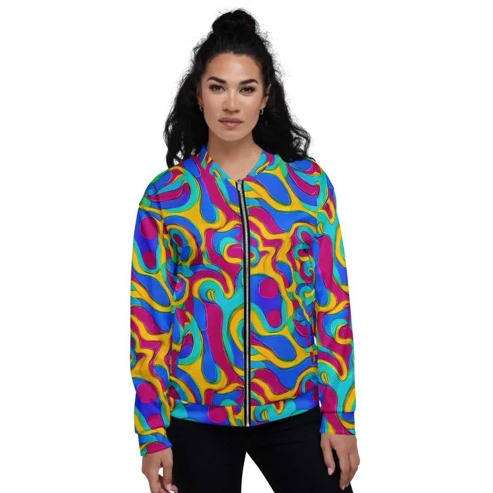 Kaleido Flow on Bomber Jacket — Front