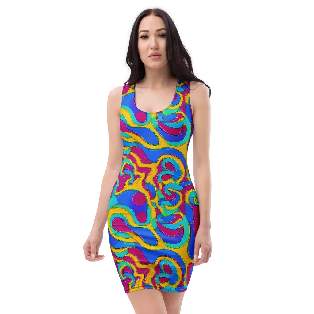 Kaleido Flow on Bodycon Dress — Front