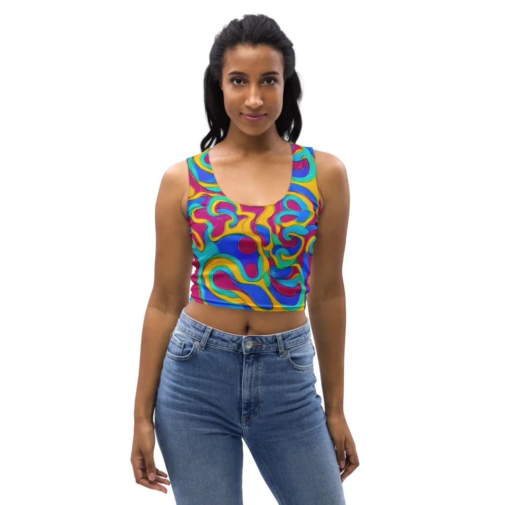 Kaleido Flow on Crop Top — Front